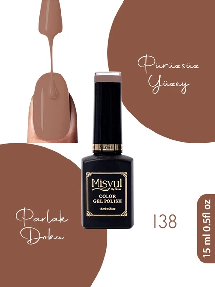 Misyul UV Led Kalıcı Oje Nail Art 15 ml 138 ürün görseli 1