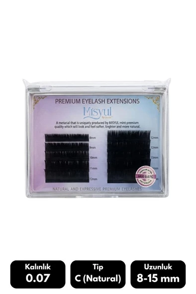Misyul 0.07C Natural Kıvrım Çek Bırak 12'li Takma Kirpik ürün görseli 1