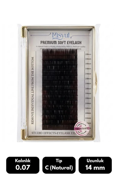 Misyul 0.10C Natural Kıvrım 10 mm Soft Eyelash Takma Kirpik 16'lı ürün görseli 1