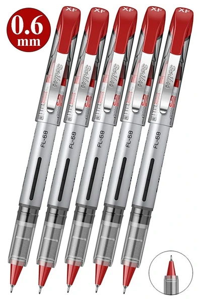 Kırmızı Pilot Kalem FL-68 5 Adet Scrikss Fine Liner Pilot Kalem 0.6mm Fineliner Uçlu Pilot Kalem İnce Su Bazlı Mürekkepli ürün görseli 1