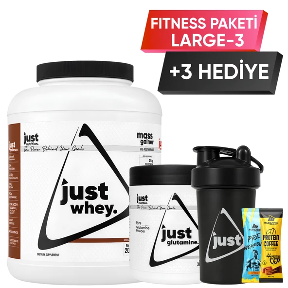 Just Nutrition Fitness Paketi - Large 3  + 3 Hediye (Protein Tozu + Glutamin) ürün görseli 1