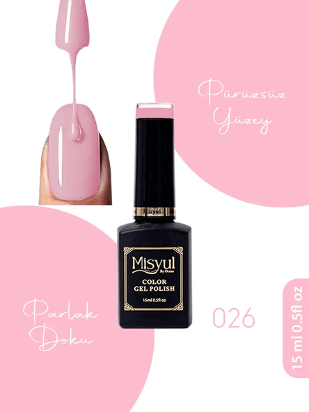 Misyul UV Led Kalıcı Oje Nail Art 15 ml 026 ürün görseli 1