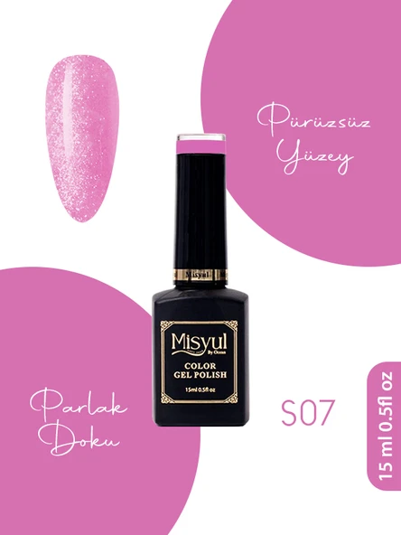 Misyul UV Led Kalıcı Oje Nail Art 15 ml Simli Seri S07 ürün görseli 1