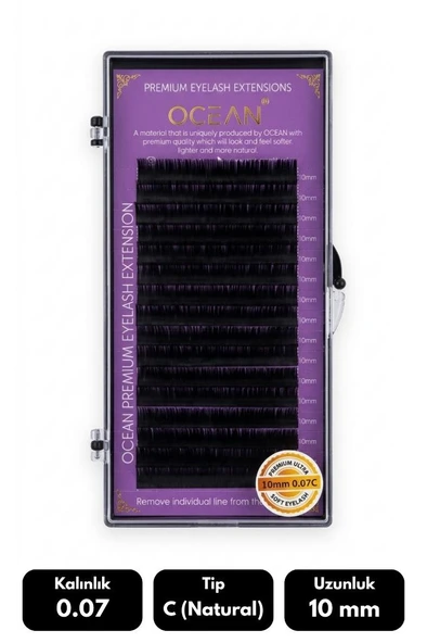 Ocean 0.07C Natural Kıvrım 10 mm Soft Eyelash Takma Kirpik 16'lı ürün görseli 1