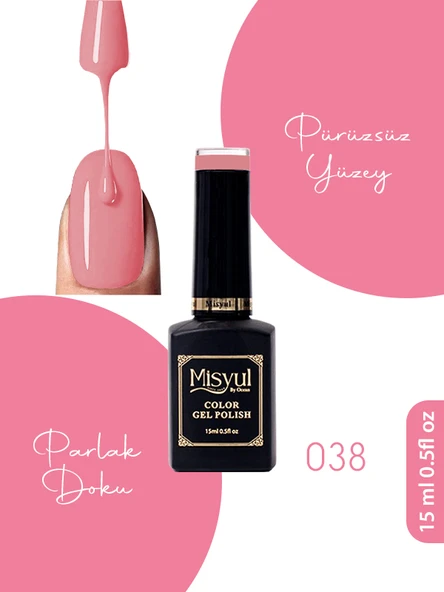 Misyul UV Led Kalıcı Oje Nail Art 15 ml 038 ürün görseli 1