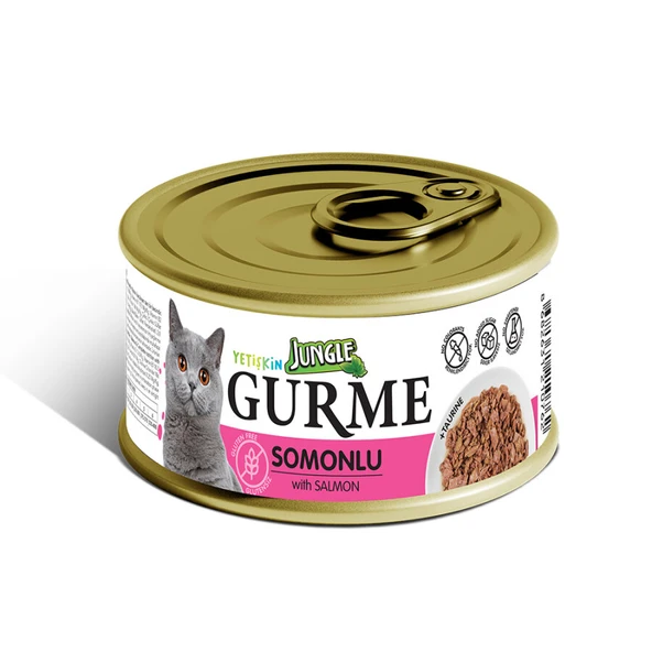 Jungle Gurme 85 g 1 Adet Yetişkin Somonlu Kedi Konserve Mama Skt:11/2028 ürün görseli 1