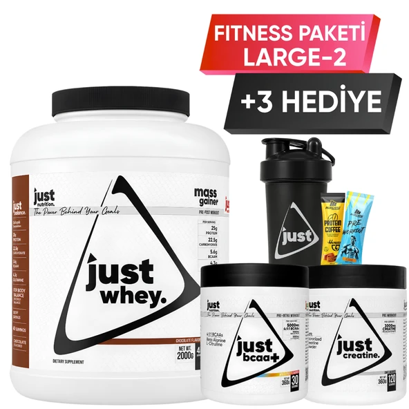 Just Nutrition Fitness Paketi - Large 2 + 3 Hediye (Protein Tozu + Bcaa + Kreatin) ürün görseli 1