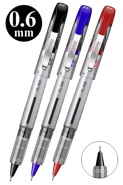 Mavi Kırmızı Siyah Pilot Kalem FL-68 3 Adet Scrikss Fine Liner Pilot Kalem 0.6mm Fineliner Uçlu Pilot Kalem Su Bazlı ürün görseli 1