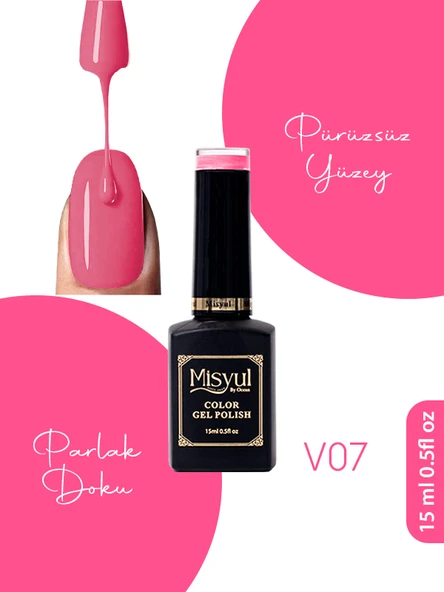 Misyul UV Led Kalıcı Oje Nail Art 15 ml Vitray Serisi V07 ürün görseli 1