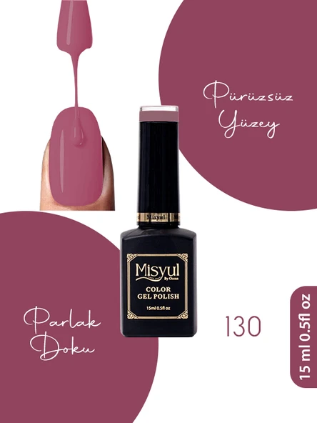Misyul UV Led Kalıcı Oje Nail Art 15 ml 130 ürün görseli 1