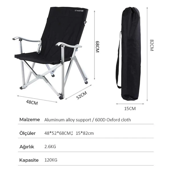 Madfox Dachuan Katlanır Kamp Sandalyesi - Resim 5
