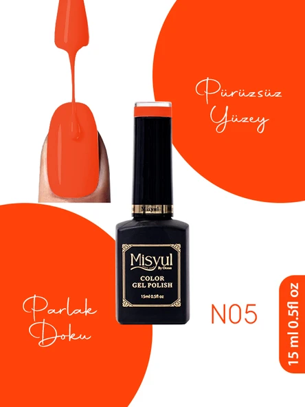 Misyul UV Led Kalıcı Oje Nail Art 15 ml Neon Serisi N05 ürün görseli 1