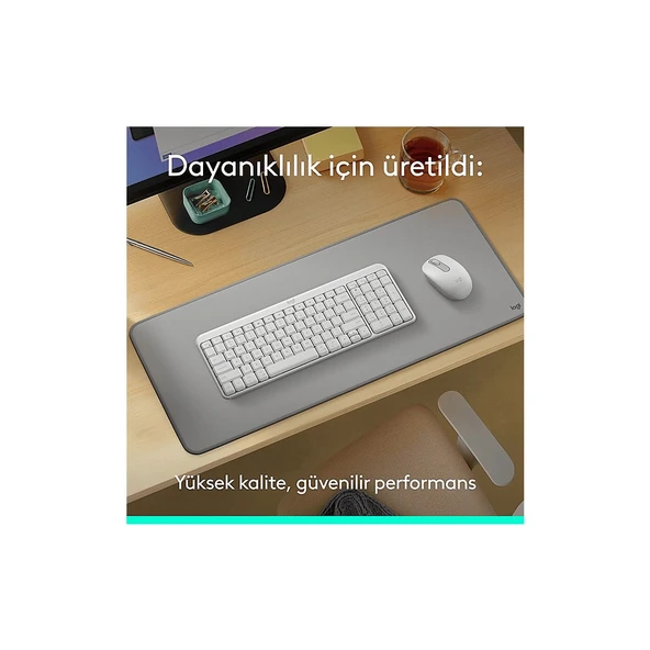 Logitech MK250 Kablosuz Klavye Mouse Seti - Beyaz - Resim 3
