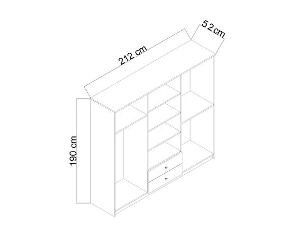 GARDIROP 6 KAPILI %100 MDF - Resim 3