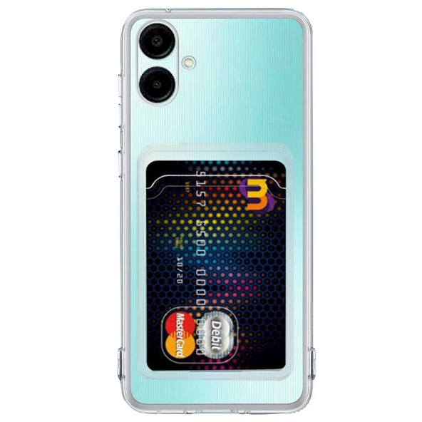 Samsung Galaxy A06 Kılıf Kart Şeffaf Silikon - Şeffaf ürün görseli 1