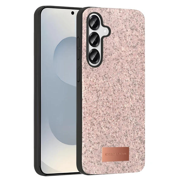 Onegif Samsung Galaxy S25 Plus Bright Simli Kapak - Pembe ürün görseli 1