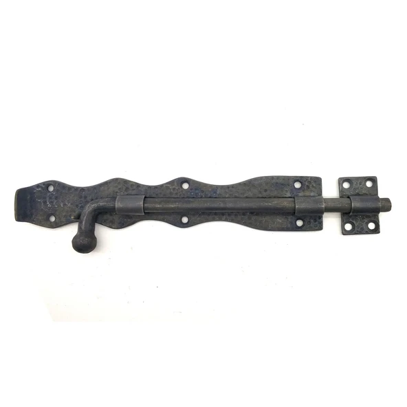 Antika Tarz Dekoratif Pirinç Dövme Kapı Sürgüsü - 25cm, Oksit ürün görseli 1