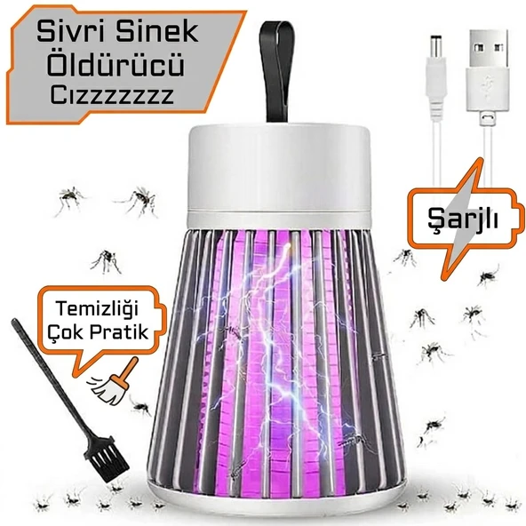Sivri Sinek Öldürücü Cızzz & Gece Lambası Usb Şarjlı Haşere Kovucu Led Lamba (2’si 1 Arada) 5wat ürün görseli 1