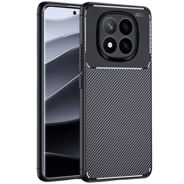 Redmi Note 14 Pro 5g Kılıf Auto Focus Karbon Kapak - Siyah ürün görseli 1