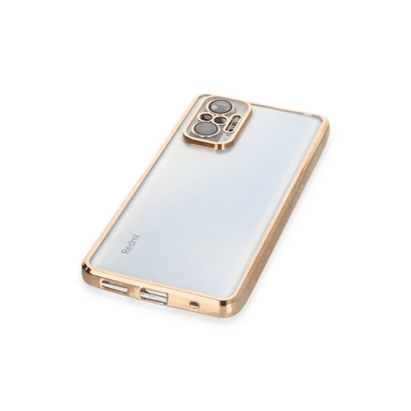 Redmi Note 10 Pro Kılıf Lensli Silikon - Gold - Resim 3