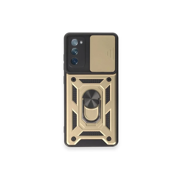 Samsung Galaxy S20 Fe Kılıf Pars Lens Yüzüklü Silikon - Gold ürün görseli 1