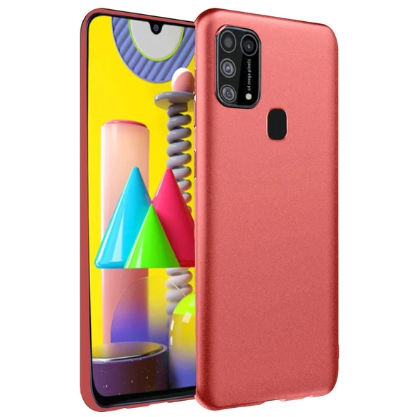 Samsung Galaxy M31 Kılıf Nano İçi Kadife Silikon - Kiremit ürün görseli 1