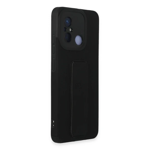 Redmi 12c Kılıf Mega Standlı Silikon - Siyah - Resim 2