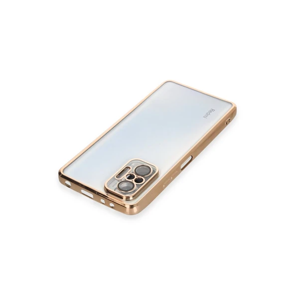 Redmi Note 10 Pro Kılıf Lensli Silikon - Gold - Resim 4