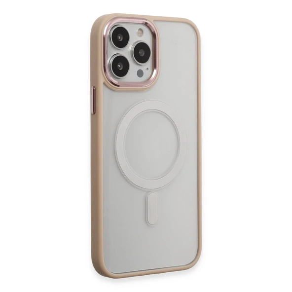 İphone 15 Pro Max Kılıf Room Magneticsafe Silikon - Pudra ürün görseli 1