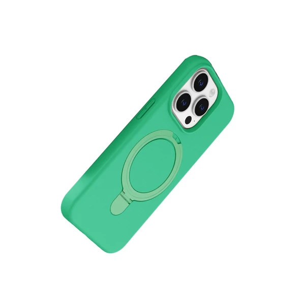 İphone 14 Pro Max Regal Magsafe Standlı Kapak - Yeşil - Resim 3