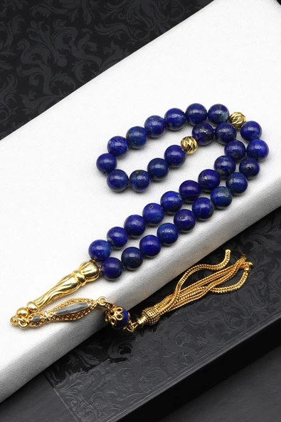 Lapis Lazuli Doğal Taş 925 Ayar Gümüş Tesbih 7 mm Küre Kesim - T-1784 ürün görseli 1