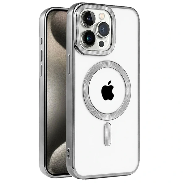 İphone 15 Pro Max Kılıf Kronos Magsafe Kapak - Titanyum Gri ürün görseli 1