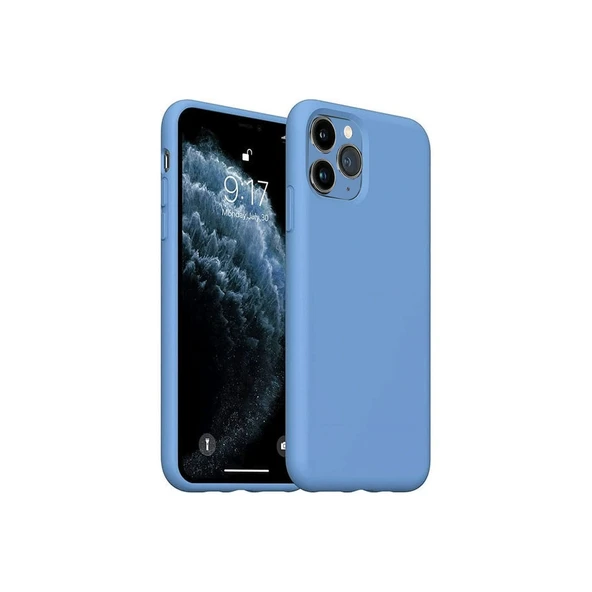 İphone 11 Pro Max Kılıf Nano İçi Kadife Silikon - Mavi ürün görseli 1