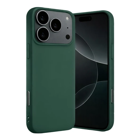İphone 17 Pro Max Nano İçi Kadife Silikon - Koyu Yeşil ürün görseli 1