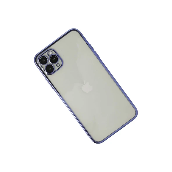 İphone 11 Pro Max Kılıf Lensli Silikon - Mor - Resim 2