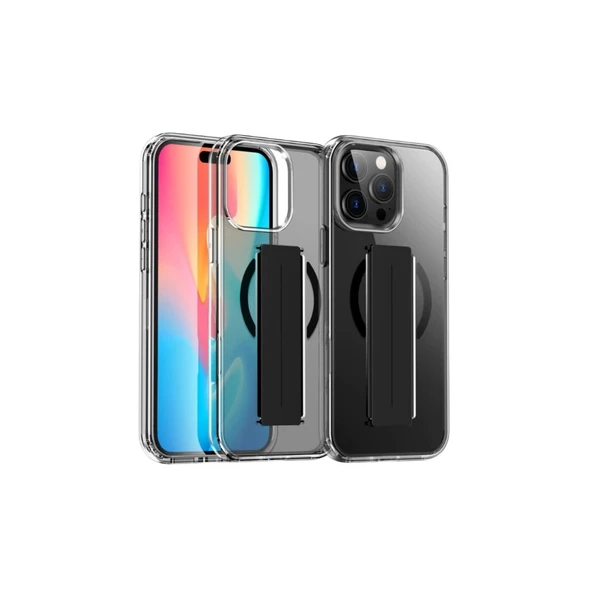 Joko İphone 15 Pro Max Kılıf Alfa Magsafe Standlı Kapak - Siyah ürün görseli 1