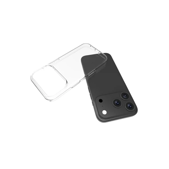 İphone 17 Pro Max Lüx Şeffaf Silikon - Şeffaf - Resim 5