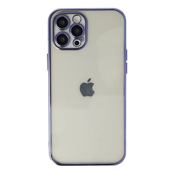 İphone 12 Pro Max Kılıf Lensli Silikon - Mor ürün görseli 1