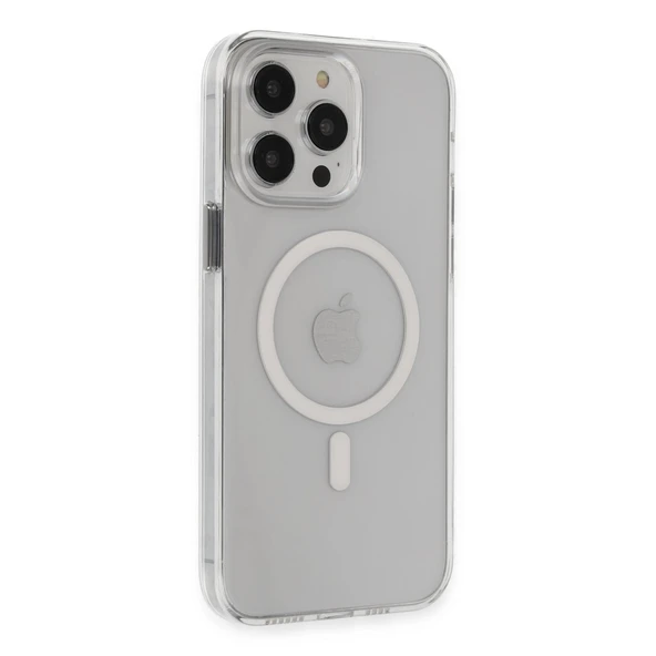 İphone 15 Pro Max Kılıf Tron Şeffaf Magsafe Kapak - Şeffaf ürün görseli 1