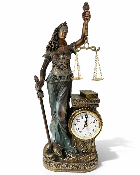 Polyester Saatli Adalet Figürü Alk4416 ürün görseli 1