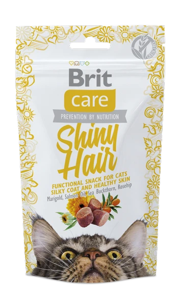 Brit Care Parlak Tüyler Ve Sağlıklı Cilt İçin, Tahılsız, Fonksiyonel Kedi Ödülü 50 gr ürün görseli 1