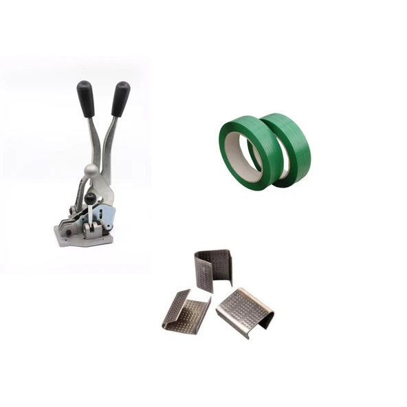 Handpack Çember El Aleti 12-16 Mm Hp 12 Pp+12mm Yeşil Polyester Çember+1 Paket 1000 Adet 12MM Sac Toka 12mm ürün görseli 1