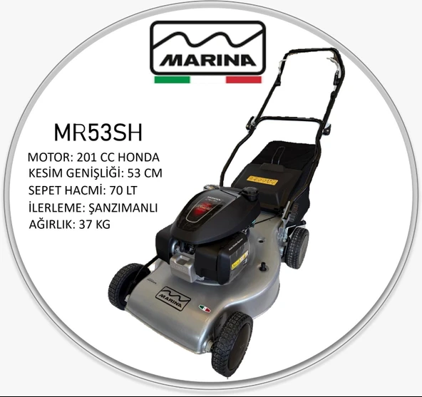 "HONDA MOTORLU" MARINA MR 53SH 201 CC ÇİM BİÇME MAKİNESİ ürün görseli 1