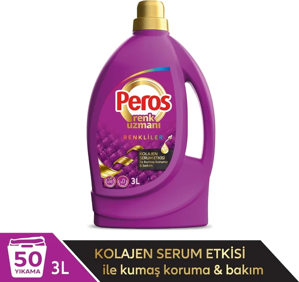 Peros Renk Uzmanı Renkliler Sıvı Çamaşır Deterjanı 3 L ürün görseli 1