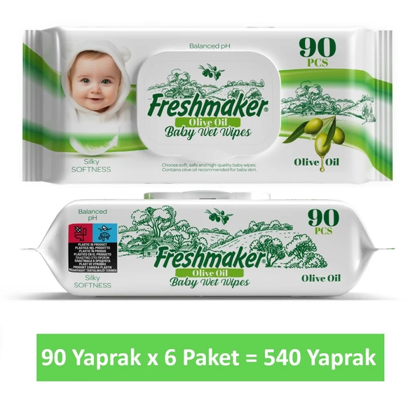 Freshmaker Islak Havlu Zeytinyağlı Sensitive Kapaklı 540 Yaprak ürün görseli 1