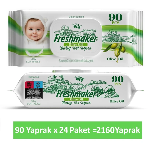 Freshmaker Islak Havlu Zeytinyağlı Sensitive Kapaklı 2160 Yaprak ürün görseli 1