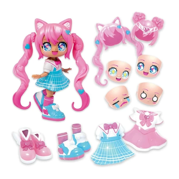 Animakii Bebek ve Aksesuar Seti - School Girl ve Magical Girl ürün görseli 1