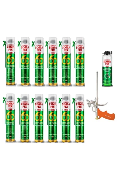 12 Adet 750 ml 60 Saniye Çift Kullanımlı Yapıştırma Köpüğü Köpük Tabancası Köpük Temizleyicisi Seti ürün görseli 1
