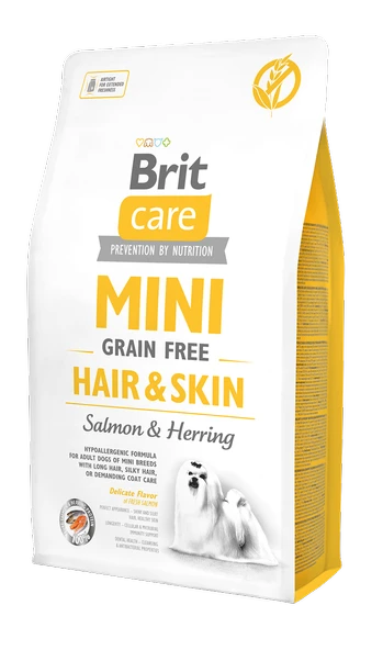 Brit Care Mini Irk Deri Ve Tüy Hassasiyeti Olan Yetişkin Köpekler İçin Tahılsız, Hipoalerjenik Somon Ve Ringa Balıklı Kuru Mama 2 kg ürün görseli 1