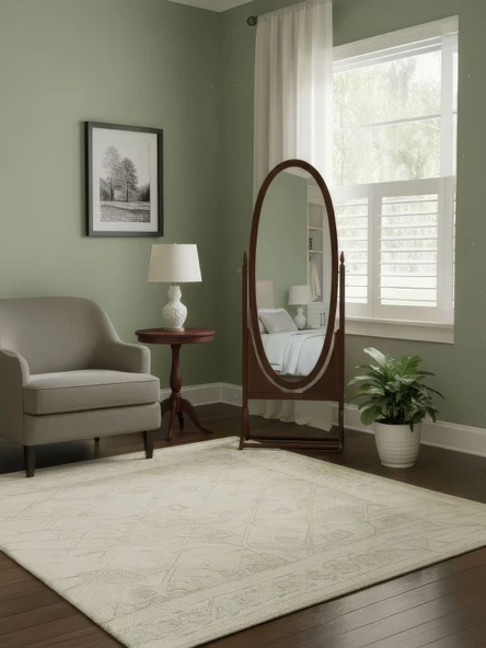 Rivoli Ayaklı Ahşap Oval Boy Aynası 58x165 ürün görseli 1